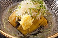焼茄子と順才の浸し