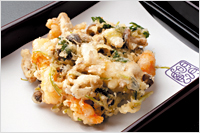 海老と季節野菜のかき揚げ天せいろ