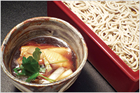 筍と豚肉のつけ蕎麦